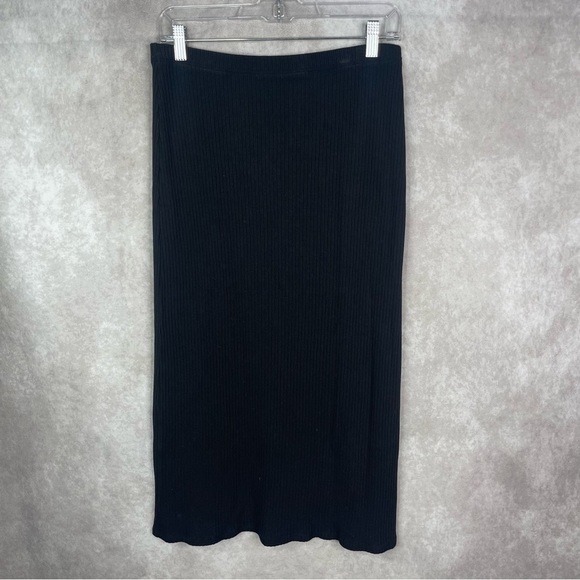 Reformation Dresses & Skirts - Reformation Ribbed Pencil Midi Swtretch Waist Skirt In Black Women's Size L